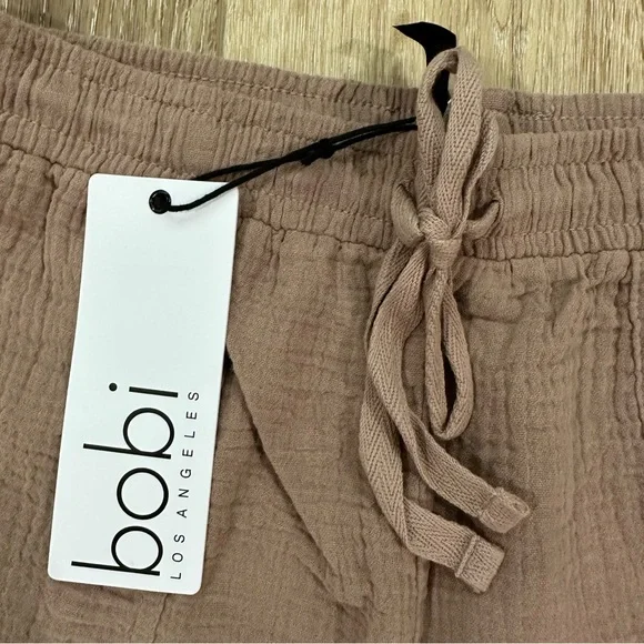 Bobi Los Angeles Women’s Java Beach Gauze Pull-On Shorts with Pockets Size S NWT - Picture 6 of 9